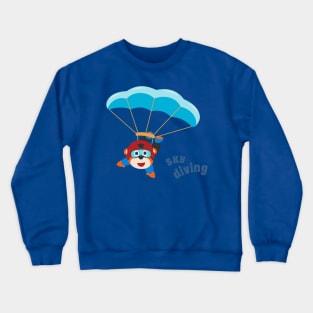 Vector illustration of a cute skydiver. Crewneck Sweatshirt